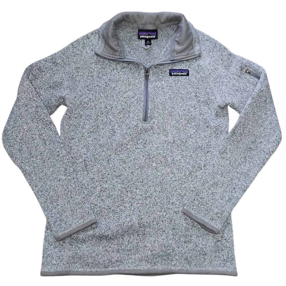 Patagonia Women Better Sweater Gray 1/4 Zip Up Fleece. Sz. XS